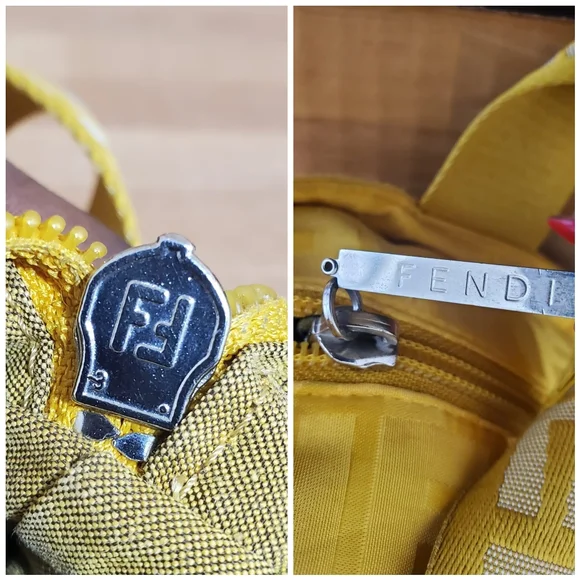 FENDI Zucca Zip Code Shoulder Yellow Bag - Picture 9 of 12